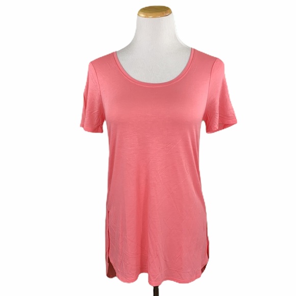 Coral Hi/Low Short Sleeve Tunic - Picture 1 of 8